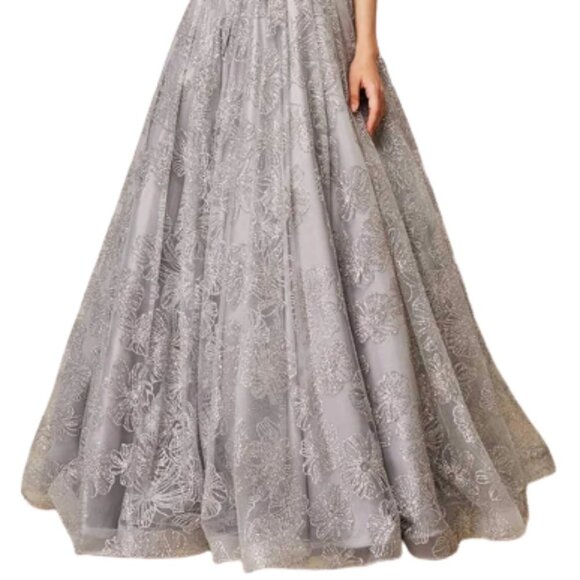 NWT J'Adore Dresses J18022 Prom Dress Gunmetal Size 4 - Picture 2 of 8